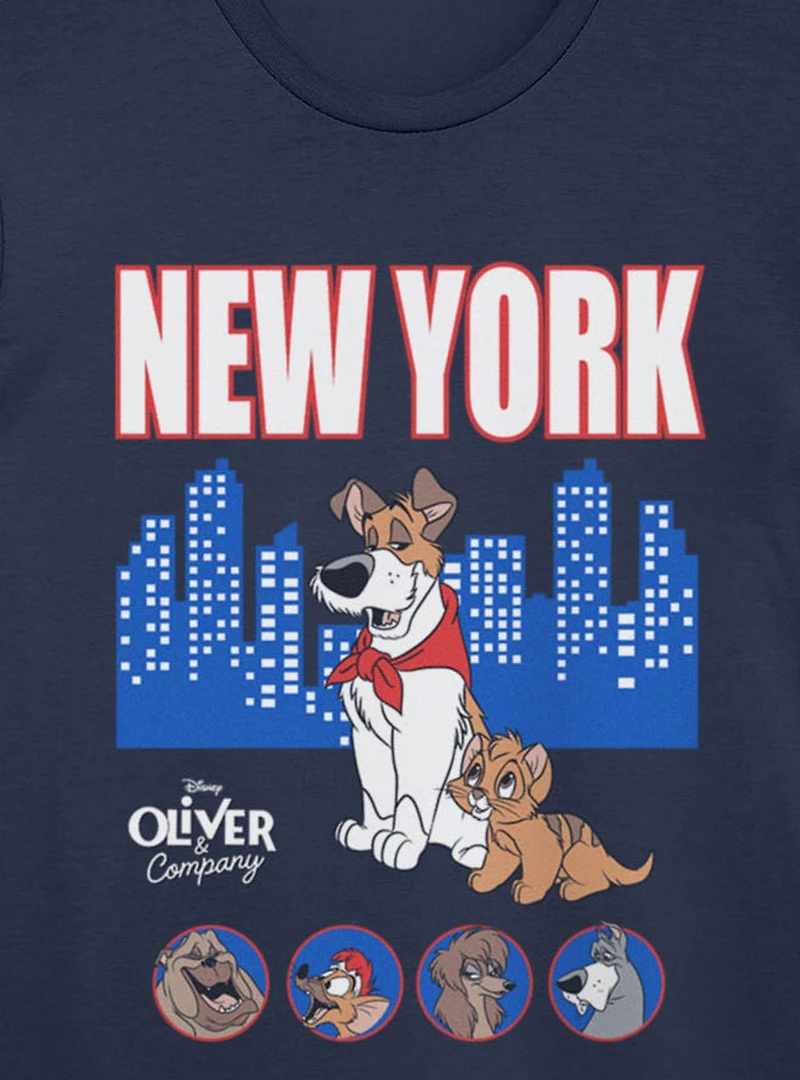 Disney Oliver & Company New York Skyline Characters T-Shirt