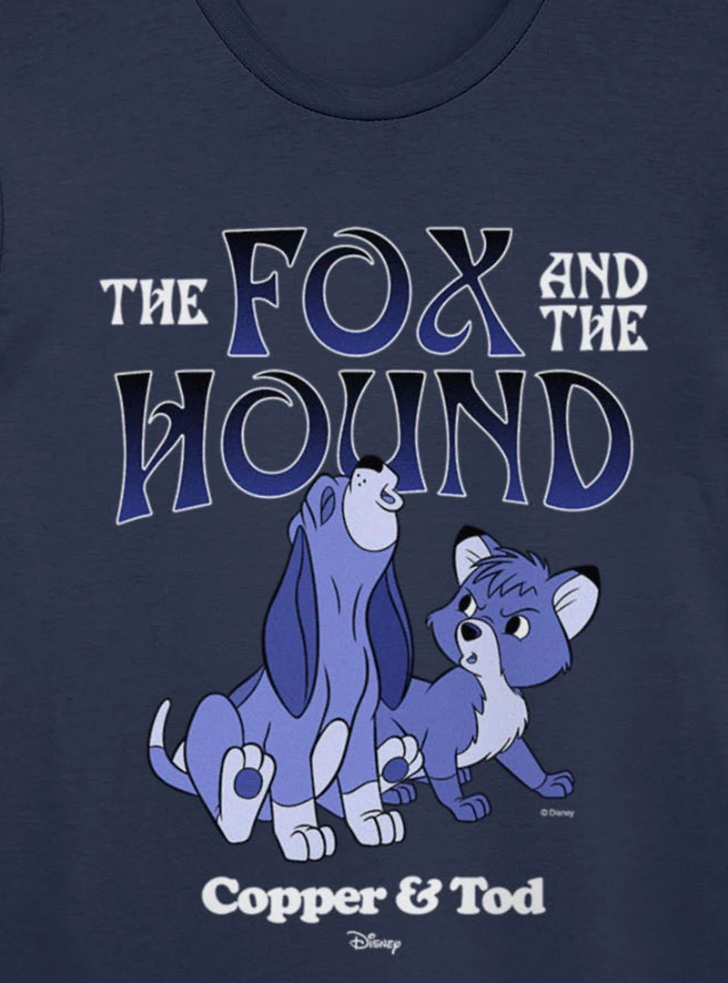Disney The Fox And Hound Howling Blue Copper & Tod T-Shirt