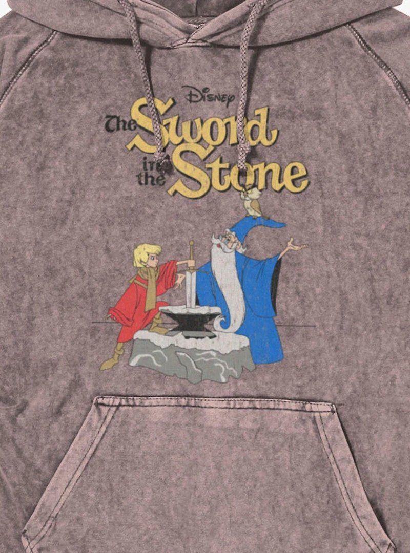 Disney The Sword Stone Poster Arthur And Merlin Mineral Wash Hoodie