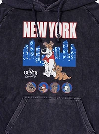Disney Oliver & Company New York Skyline Characters Mineral Wash Hoodie