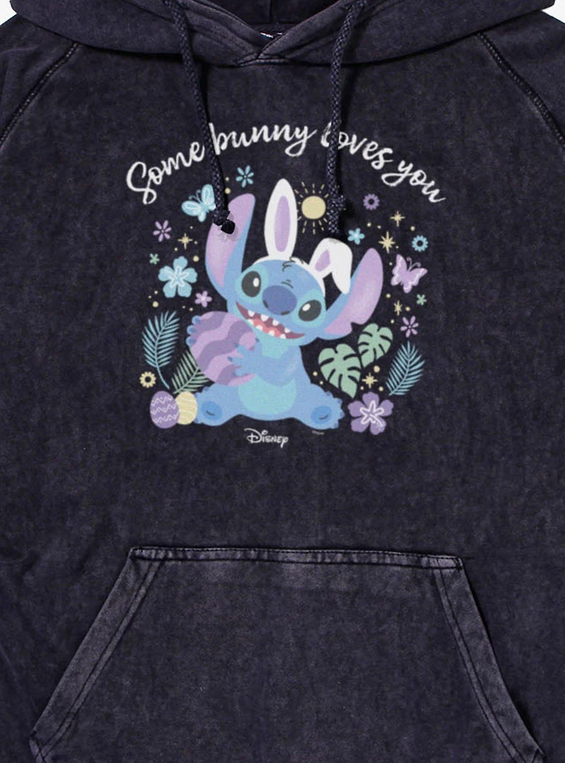 Disney Lilo And Stitch Some Bunny Loves You Easter Mineral Wash Hoodie