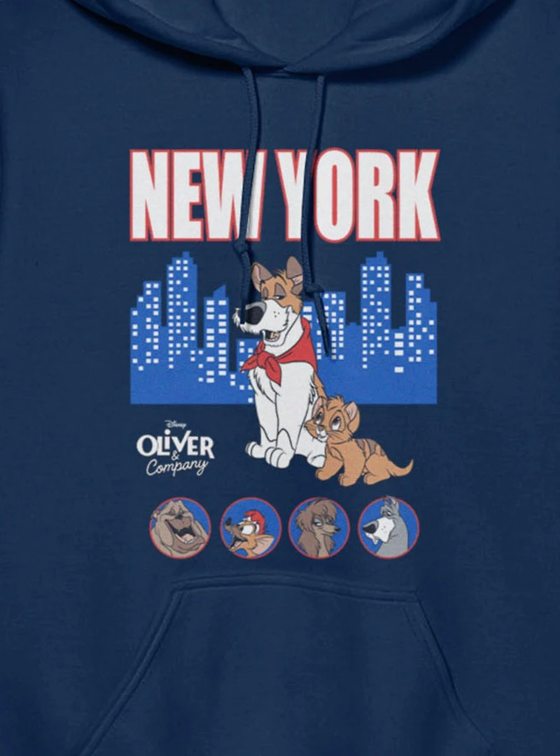 Disney Oliver & Company New York Skyline Characters Hoodie