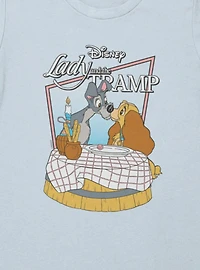 Disney Lady And The Tramp Dinner Kiss Womens T-Shirt