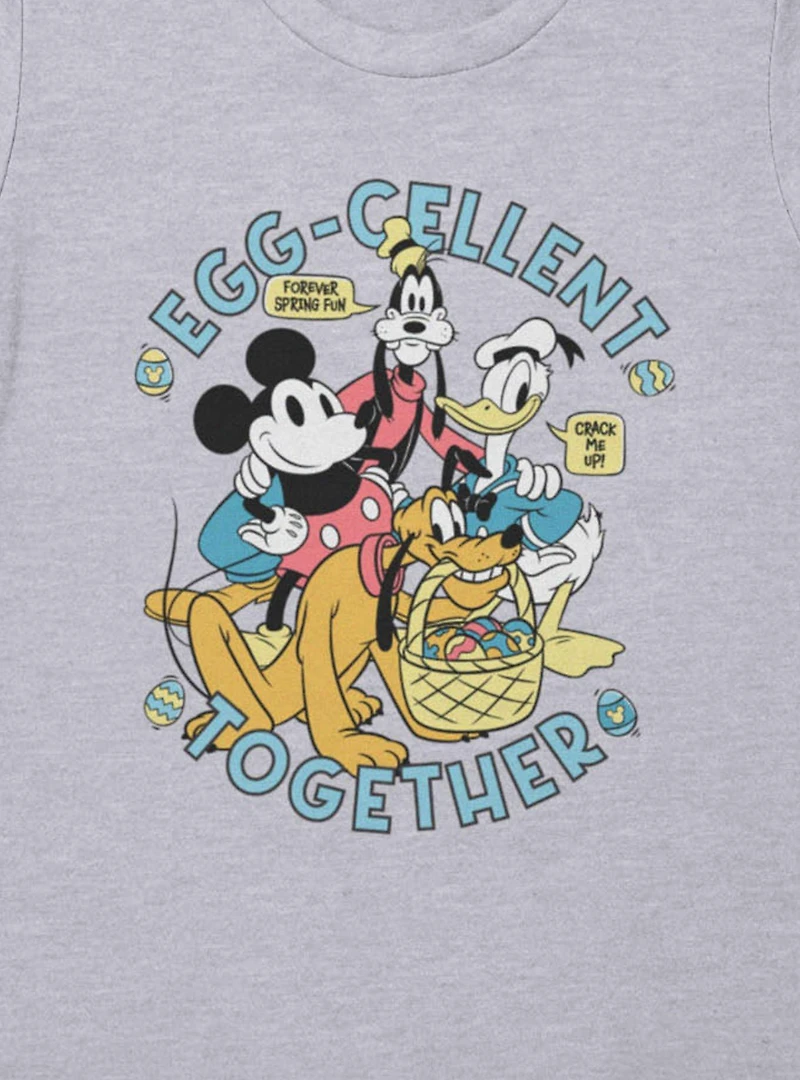 Disney Mickey Mouse And Friends Easter Egg-Cellent Together Womens T-Shirt