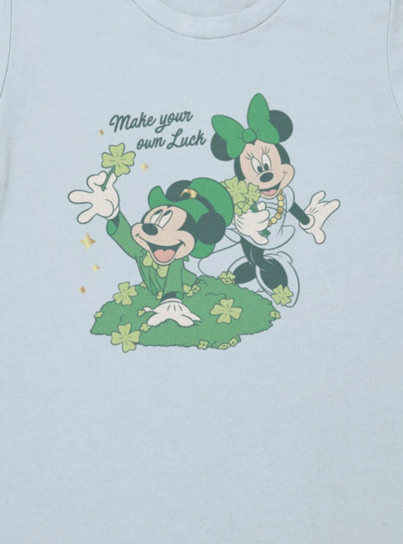 Disney Mickey Mouse And Minnie St. Patrick's Make Your Own Luck Womens T-Shirt