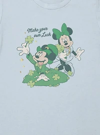 Disney Mickey Mouse And Minnie St. Patrick's Make Your Own Luck Womens T-Shirt