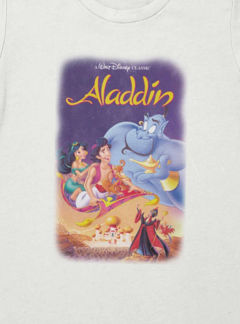 Disney Aladdin Classic Movie Cover Womens T-Shirt