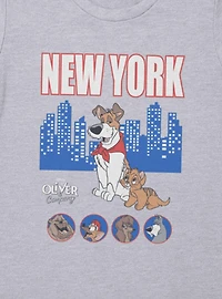 Disney Oliver & Company New York Skyline Characters Womens T-Shirt
