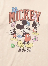 Disney Mickey Mouse Flower Collage Mineral Wash T-Shirt