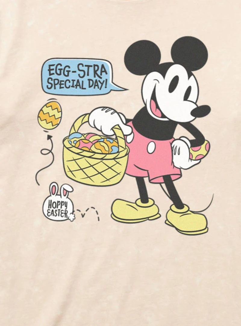 Disney Mickey Mouse Egg-Stra Special Day Hoppy Easter Mineral Wash T-Shirt