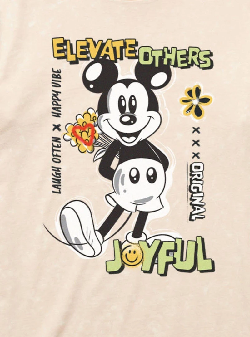 Disney Mickey Mouse Elevate Others Joyful Mineral Wash T-Shirt