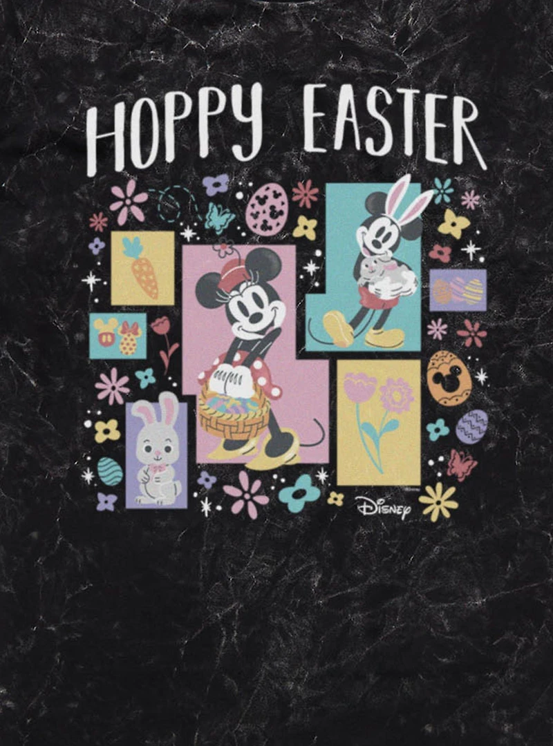 Disney Mickey Mouse And Minnie Hoppy Easter Blocks Mineral Wash T-Shirt
