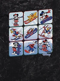 Disney Mickey Mouse And Friends Winter Snow Sport Panels Mineral Wash T-Shirt