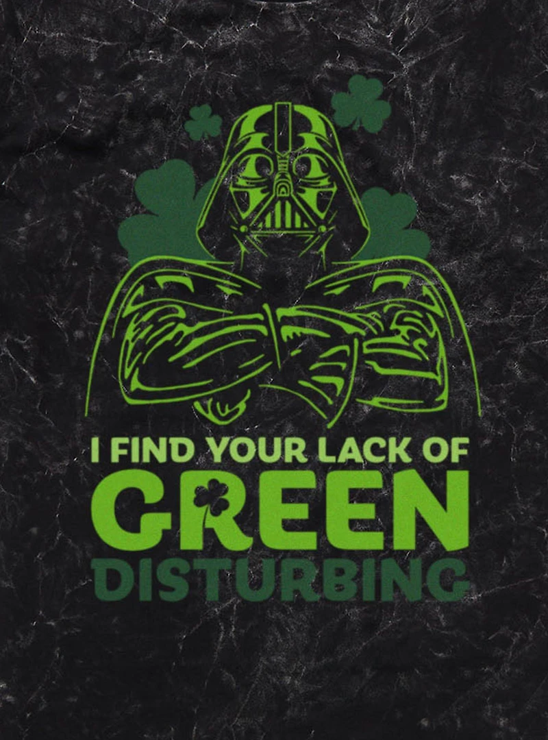 Star Wars Darth Vader St. Patrick's Your Lack Of Green Disturbing Mineral Wash T-Shirt