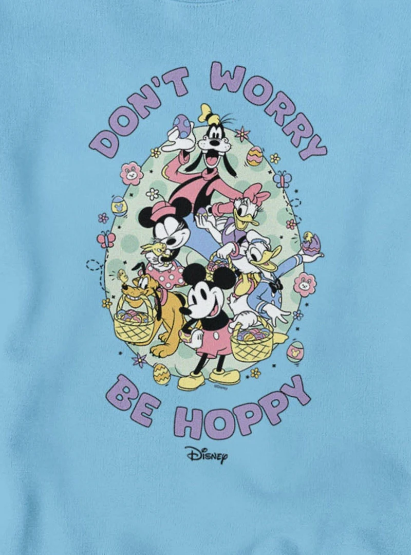 Disney Mickey Mouse And Friends Don't Worry Be Hoppy Easter Sweatshirt