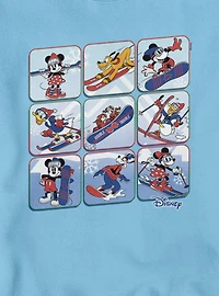 Disney Mickey Mouse And Friends Winter Snow Sport Panels Sweatshirt