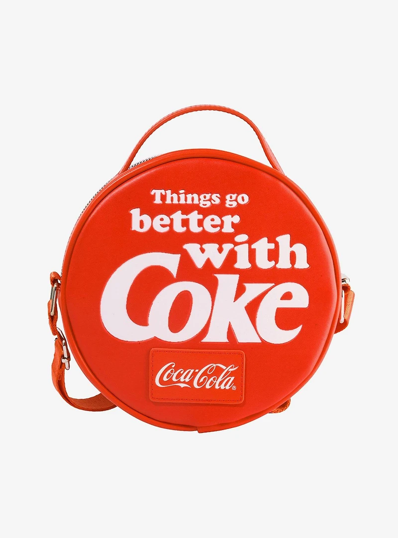 Coca-Cola Bottle Cap Applique Red Crossbody Bag
