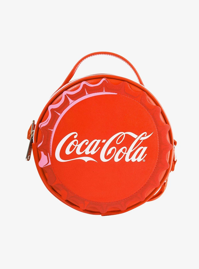 Coca-Cola Bottle Cap Applique Red Crossbody Bag
