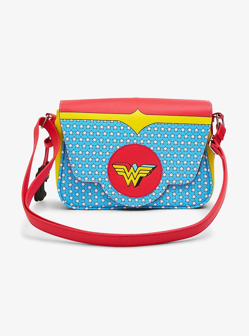 DC Comics Wonder Woman Logo Character Bodice Fold Over Crossbody Bag