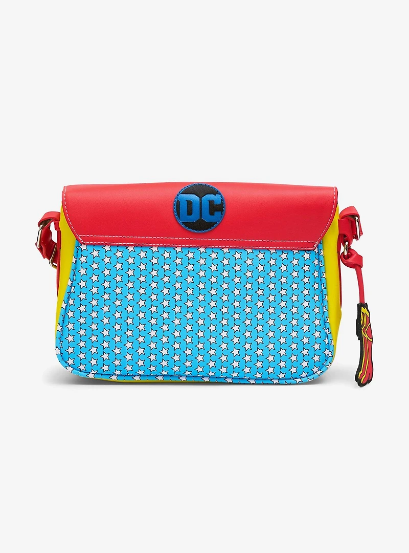 DC Comics Wonder Woman Logo Character Bodice Fold Over Crossbody Bag