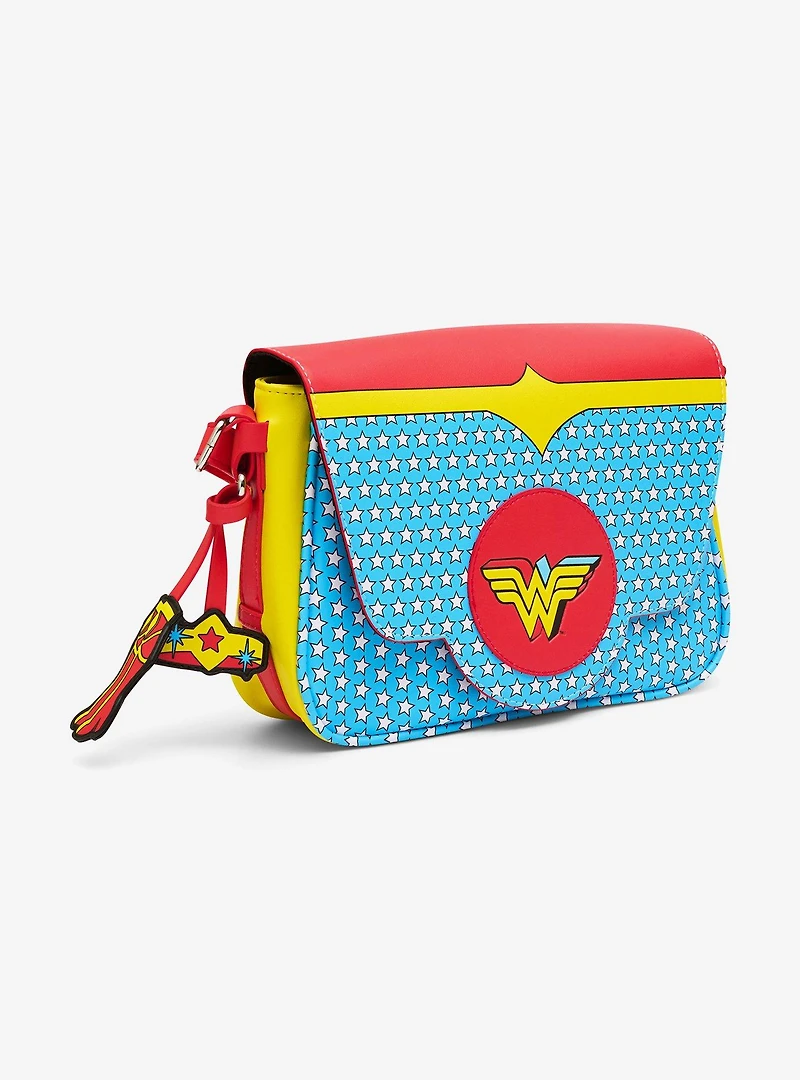 DC Comics Wonder Woman Logo Character Bodice Fold Over Crossbody Bag
