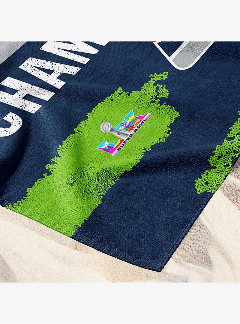 NFL Super Bowl 2026 Seattle Seahawks Champs Barbary Beach Towel
