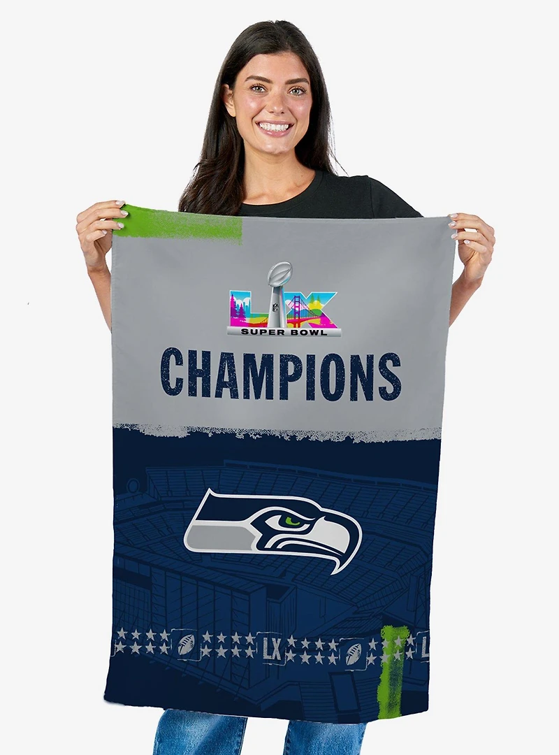 NFL Super Bowl 2026 Seattle Seahawks Champs Ferry Tapestry