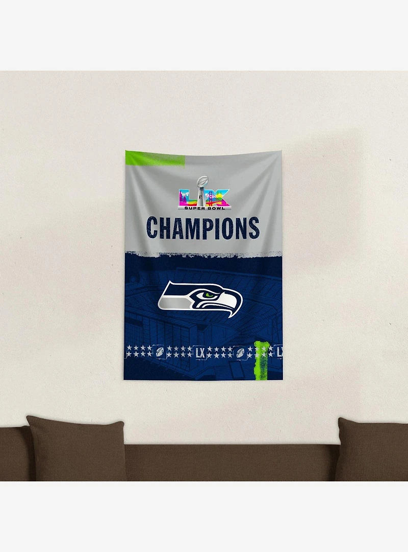 NFL Super Bowl 2026 Seattle Seahawks Champs Ferry Tapestry