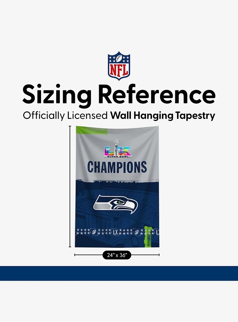 NFL Super Bowl 2026 Seattle Seahawks Champs Ferry Tapestry