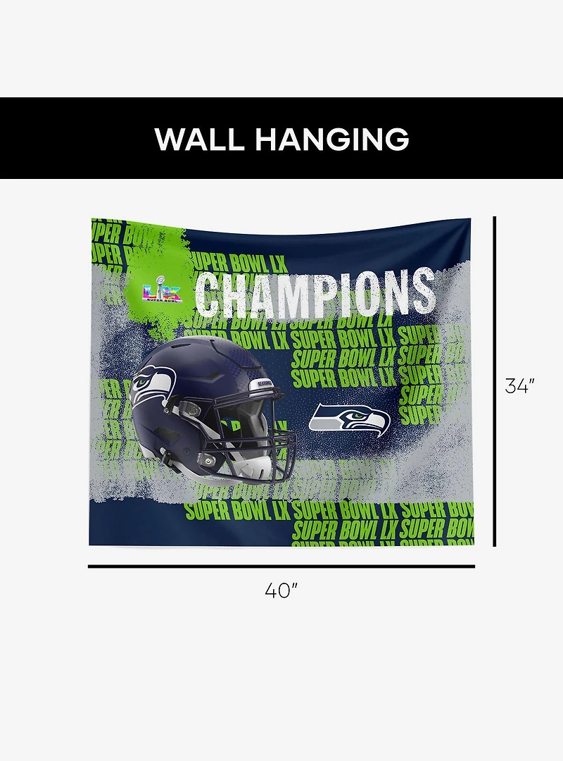 NFL Super Bowl 2026 Seattle Seahawks Champs Lombard Wall Hanging