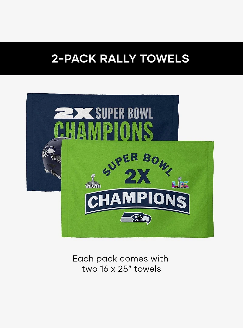 NFL Super Bowl 2026 Seattle Seahawks Multi Champs Built Fan Towel
