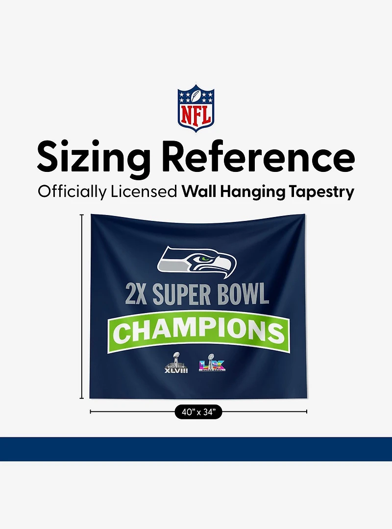 NFL Super Bowl 2026 Seattle Seahawks Multi Champs Grind Wall Hanging