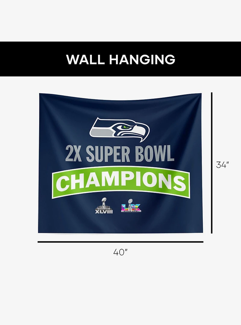 NFL Super Bowl 2026 Seattle Seahawks Multi Champs Grind Wall Hanging