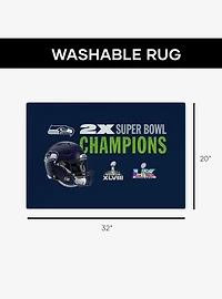 NFL Super Bowl 2026 Seattle Seahawks Multi Champs Rush Washable Rug