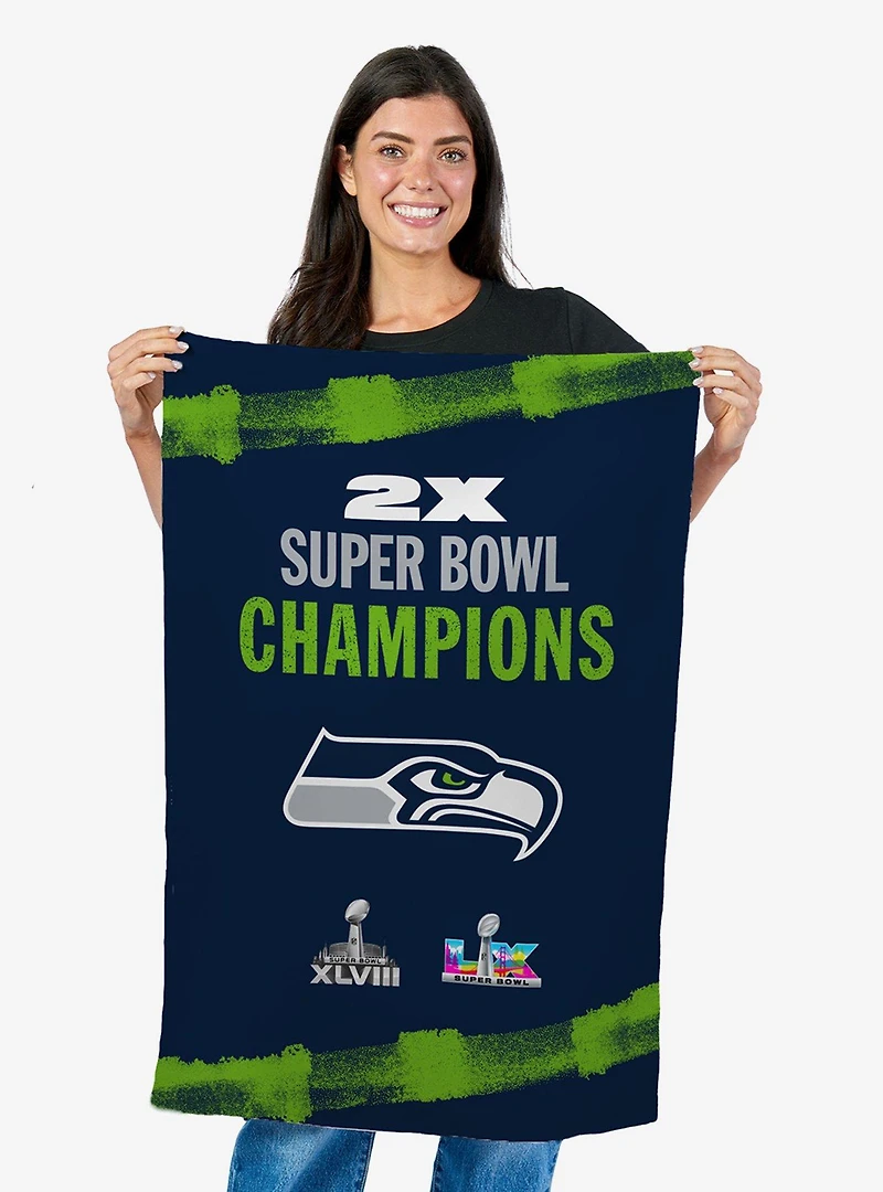 NFL Super Bowl 2026 Seattle Seahawks Multi Champs Tide Tapestry
