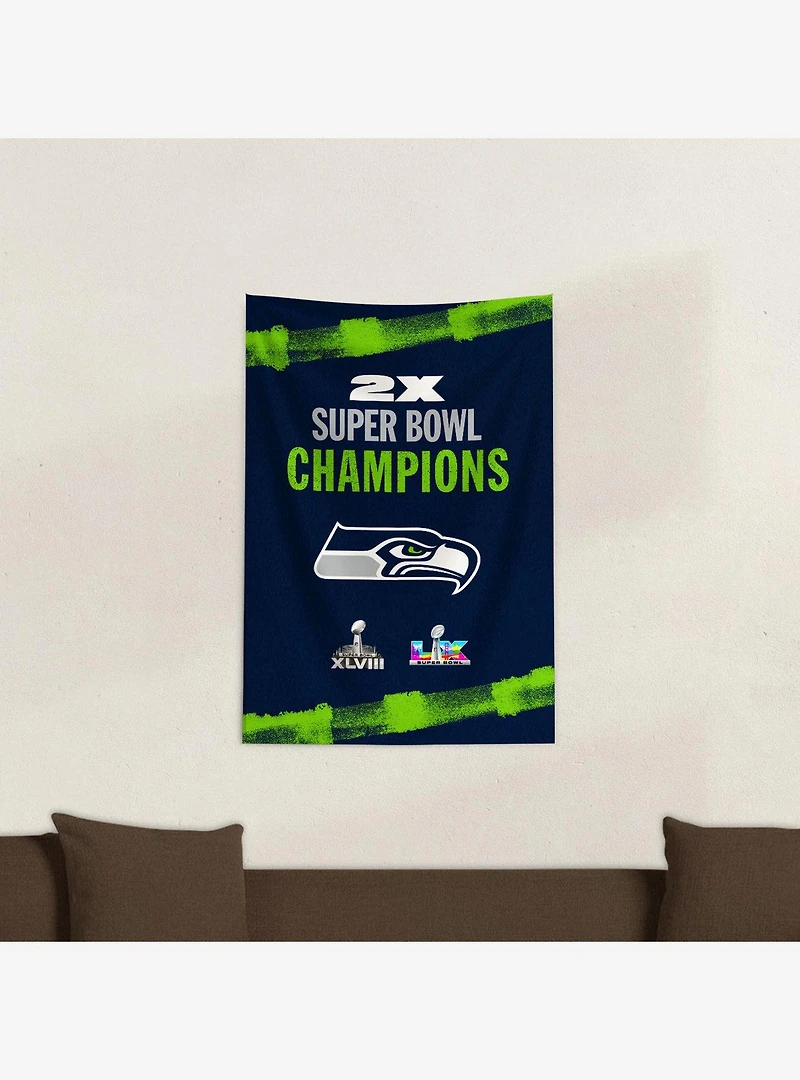 NFL Super Bowl 2026 Seattle Seahawks Multi Champs Tide Tapestry