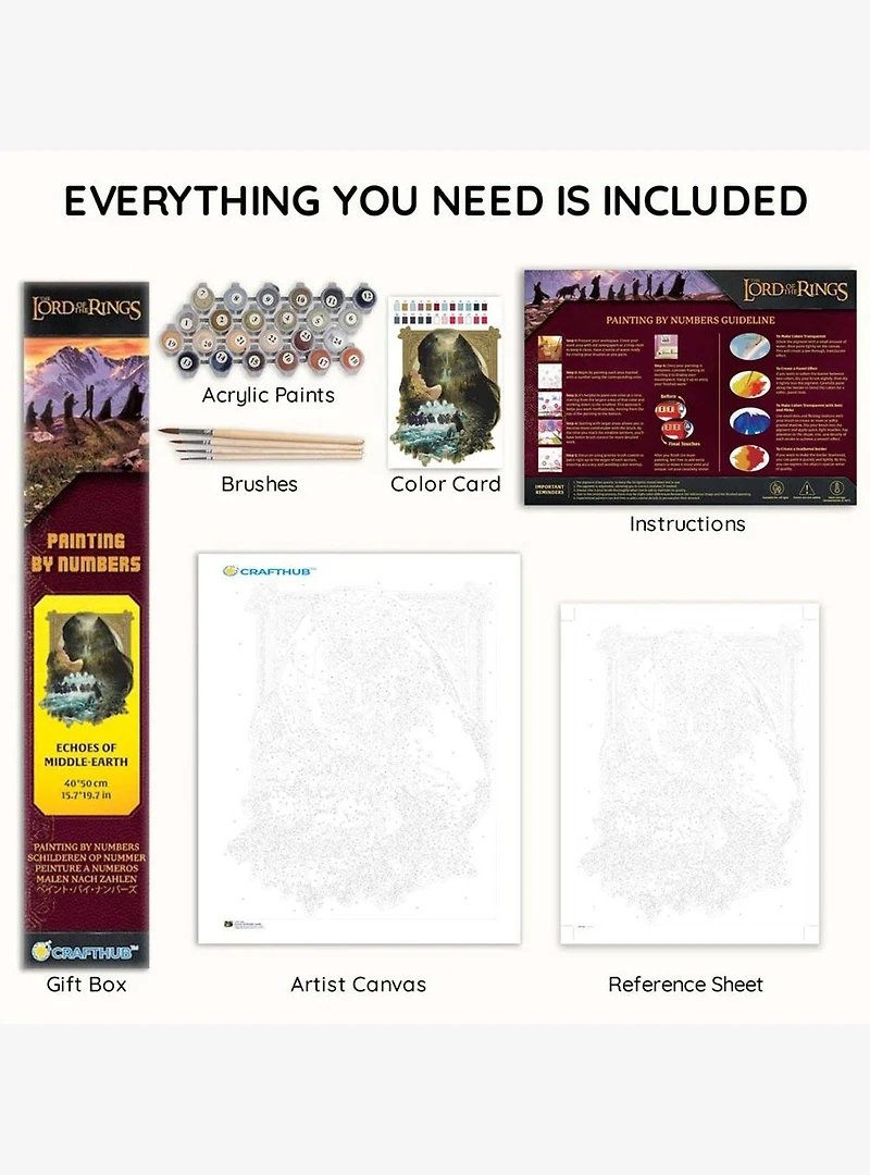 The Lord of the Rings Echoes of Middle-earth Paint By Numbers Kit