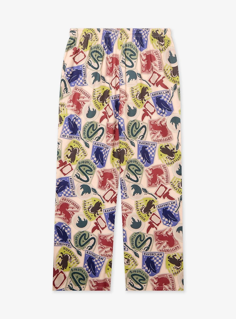 Harry Potter Hogwarts House Crest Allover Print Plus Sleep Pants — BoxLunch Exclusive