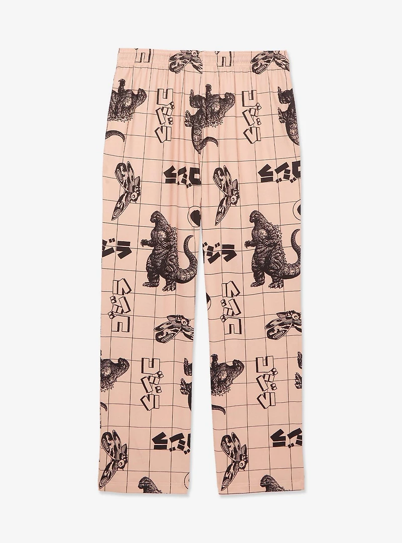 Godzilla Characters Grid Allover Print Sleep Pants - BoxLunch Exclusive