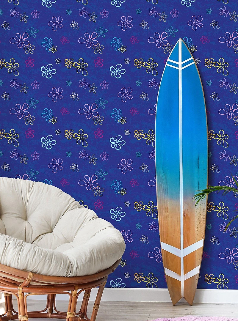 SpongeBob SquarePants Floral Blue Wallpaper