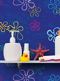SpongeBob SquarePants Floral Blue Wallpaper