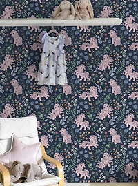 My Little Pony Retro Floral Blue Wallpaper