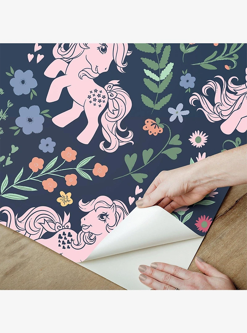 My Little Pony Retro Floral Blue Wallpaper