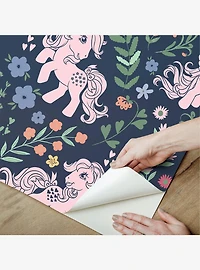 My Little Pony Retro Floral Blue Wallpaper