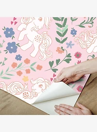 My Little Pony Retro Floral Pink Wallpaper