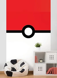 Pokémon Pokeball Red and White Mural