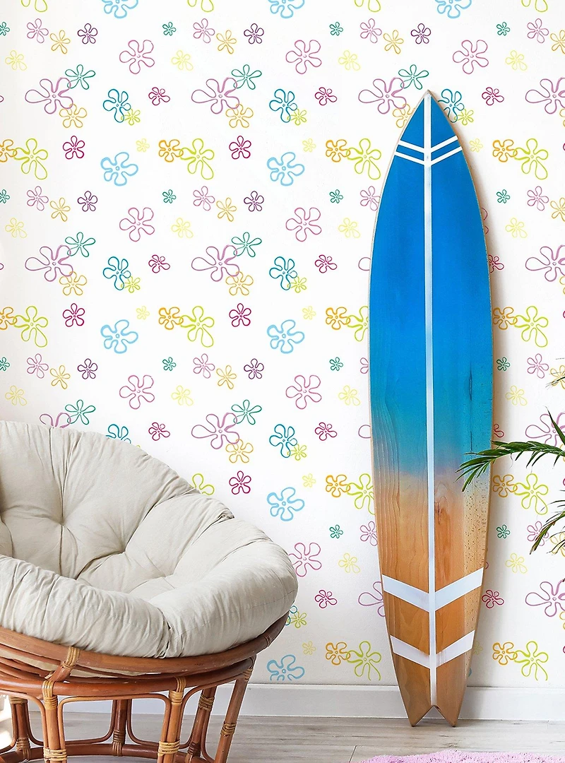 SpongeBob SquarePants Floral White Wallpaper