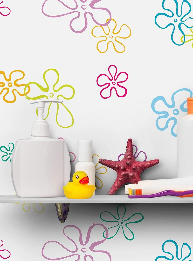 SpongeBob SquarePants Floral White Wallpaper