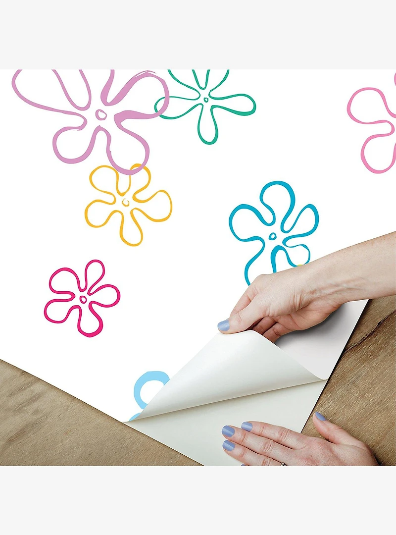 SpongeBob SquarePants Floral White Wallpaper