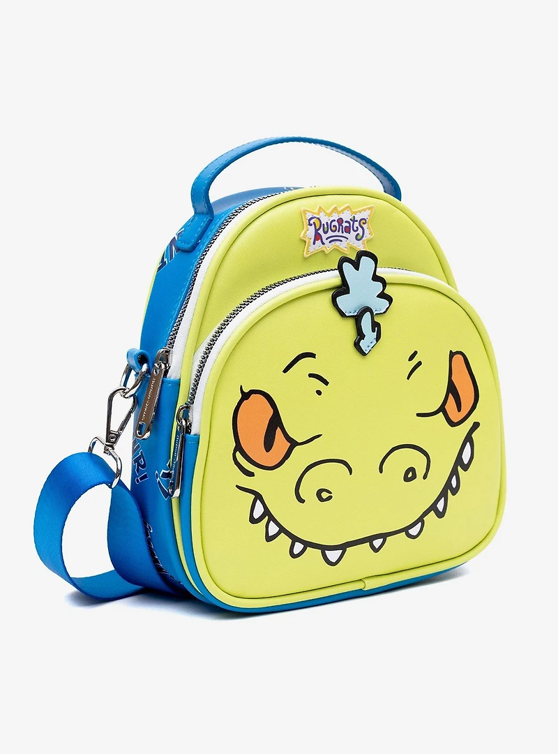 Rugrats Reptar Character Close Up Applique With Rawr Crossbody Bag